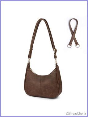 Hobo Bags for Women Vegan PU Leather Shoulder Crossbody with 2 Straps